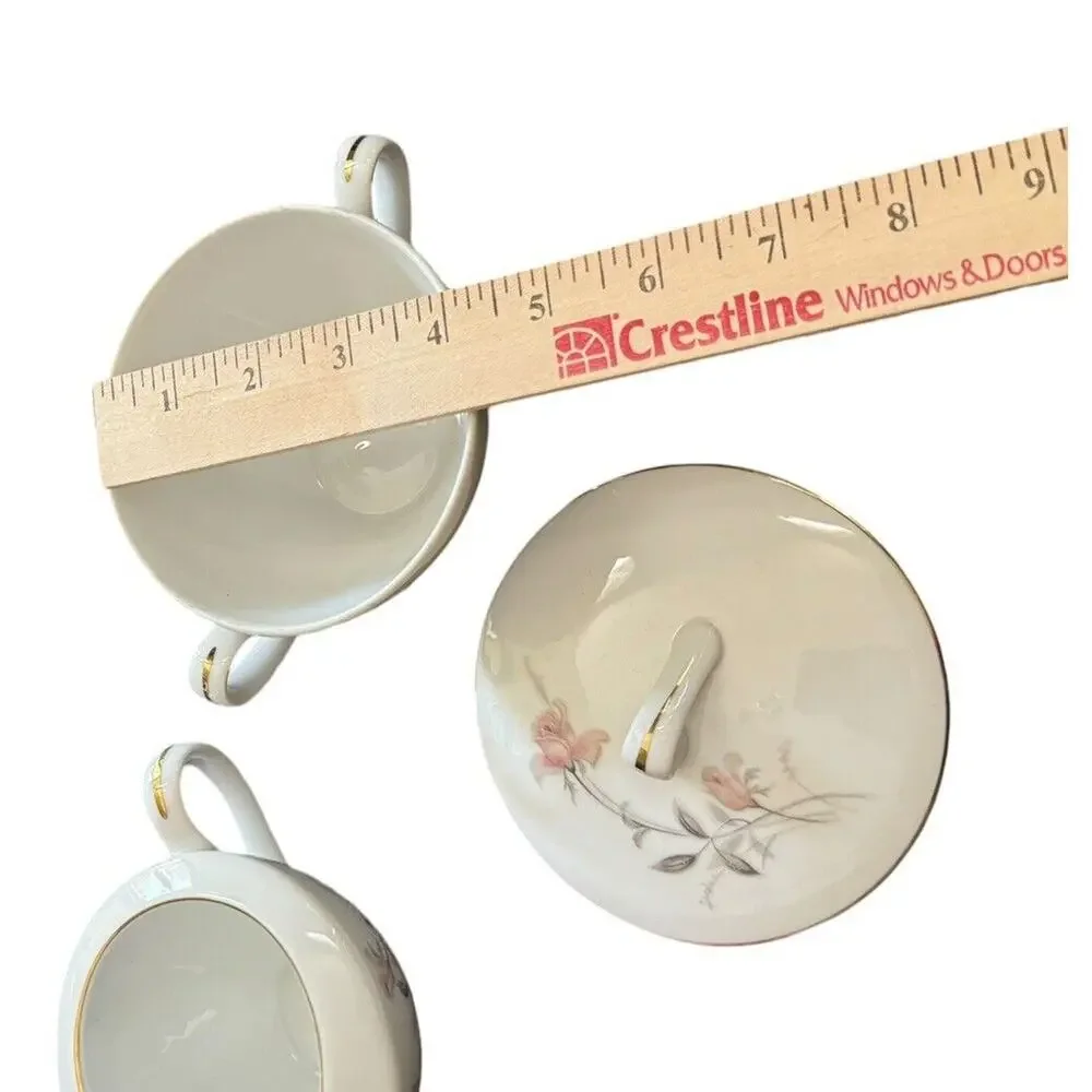 Wentworth Desire Pattern Creamer Sugar Bowl w/ Lid 8906 Fine China‎ Floral Japan